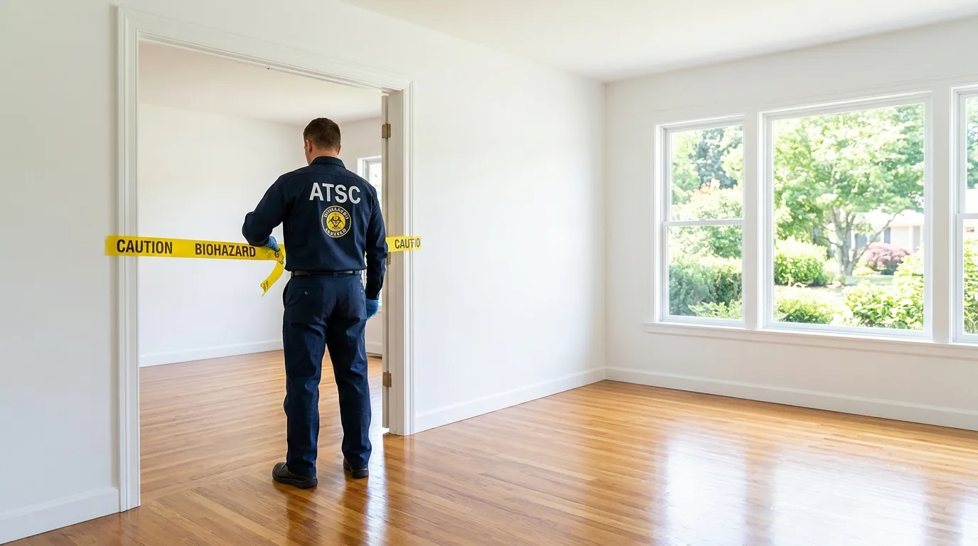 Certified biohazard cleanup crew performing Decomposition Cleanup in Malverne